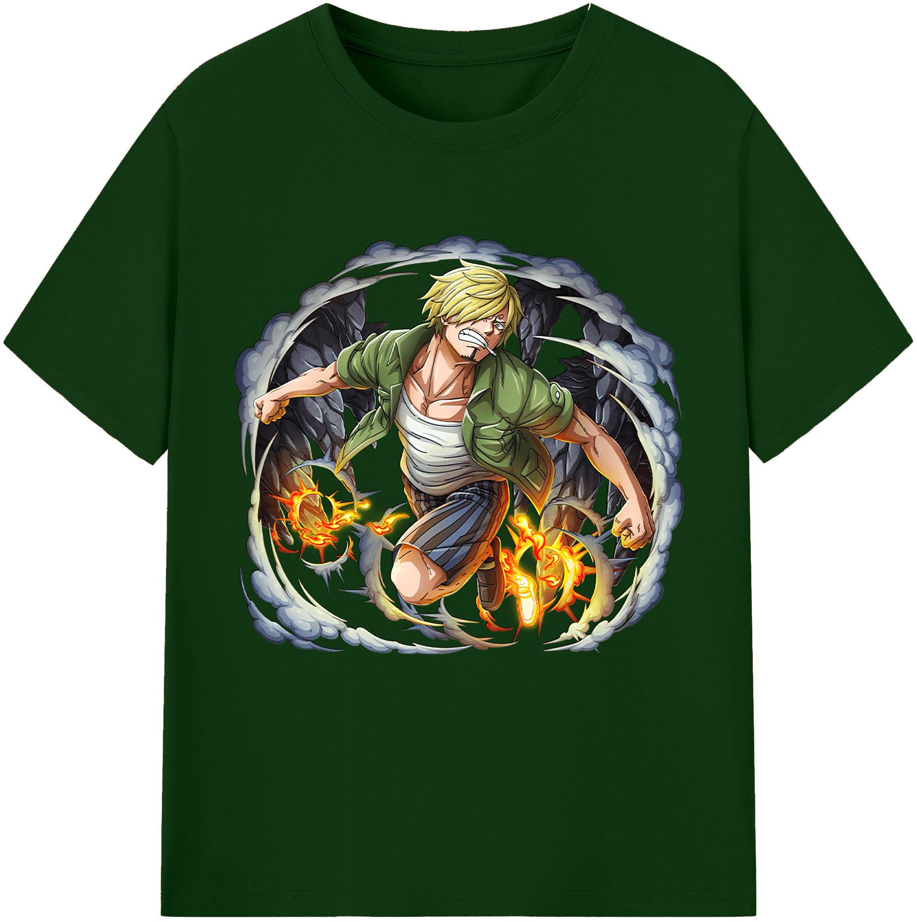 ワンピース サンジ ONE PIECE Sanji 綿100％半袖Tシャツ（フロントプリント）
